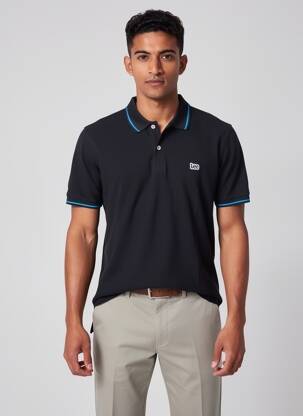 Polo stretch manches courtes noir LEE homme