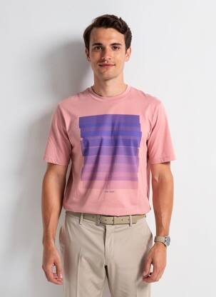 T-shirt stretch manches courtes rose SERGE BLANCO homme