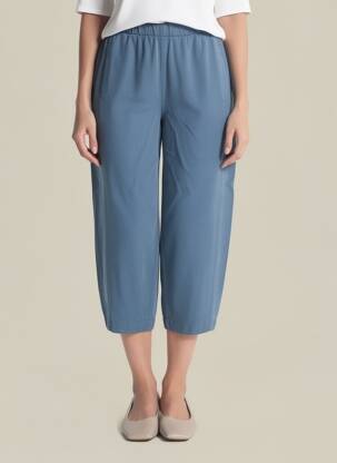 Pantalon 7/8 taille élastique taille normale bleu PAKO LITTO femme