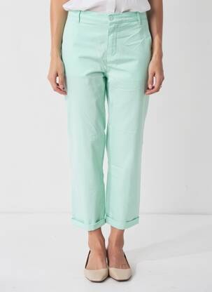 Pantalon 7/8 stretch taille normale vert HAPPY femme