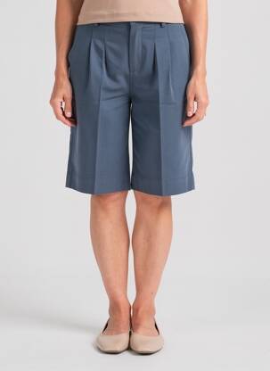 Bermuda tissage popeline taille normale bleu PAKO LITTO femme