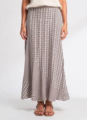 Jupe longue imprimé fantaisie blanc WHITE STUFF femme