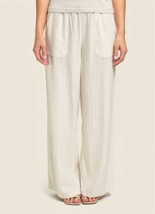 Pantalon droit taille élastique taille normale beige MOLLY BRACKEN femme