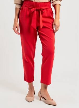Pantalon slim taille haute taille haute rouge LILI SIDONIO femme