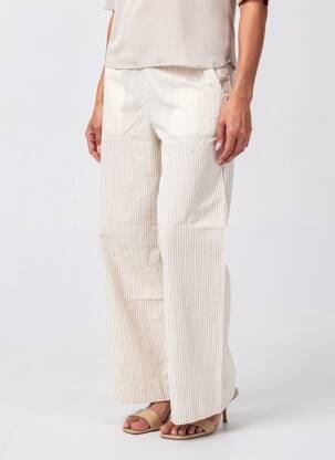 Pantalon droit stretch taille normale beige PAKO LITTO femme