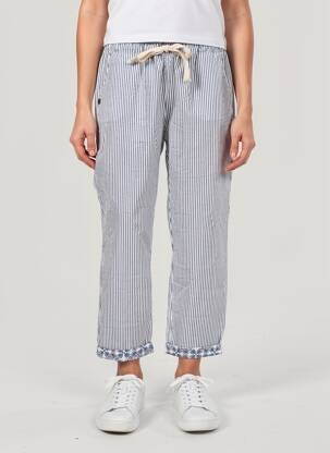Pantalon droit stretch taille normale bleu PAKO LITTO femme