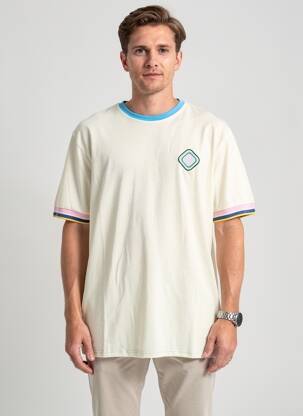 T-shirt broderie manches courtes beige RUCKFIELD homme