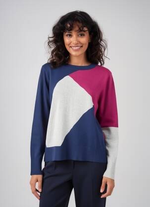 Pull coupe droite manches longues bleu WHITE STUFF femme
