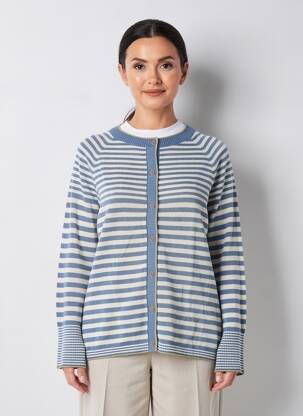 Gilet manches longues col rond bleu WHITE STUFF femme