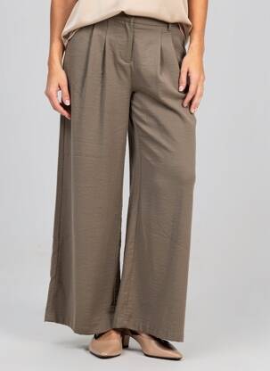 Pantalon large tissage popeline taille normale vert MOLLY BRACKEN femme