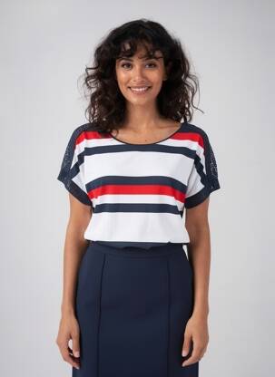 T-shirt coupe droite manches courtes blanc NATURAL STB femme