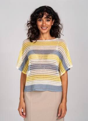 Top manches courtes manches courtes jaune TRIPODE femme