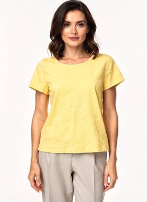 T-shirt coupe cintrée manches courtes jaune C'EST BEAU LA VIE femme