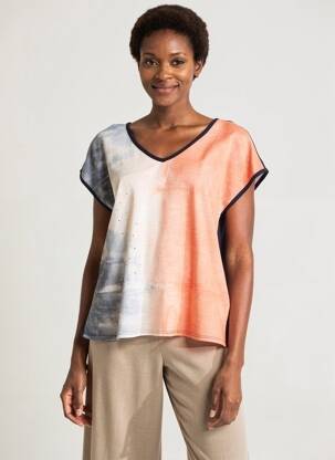 Top stretch manches courtes orange NURIA VILARDAGA femme