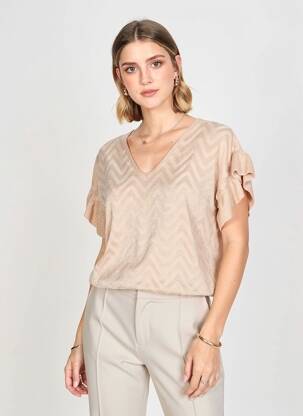 Top stretch manches courtes rose TRIPODE femme