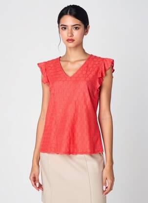 Top manches courtes manches courtes rouge C'EST BEAU LA VIE femme