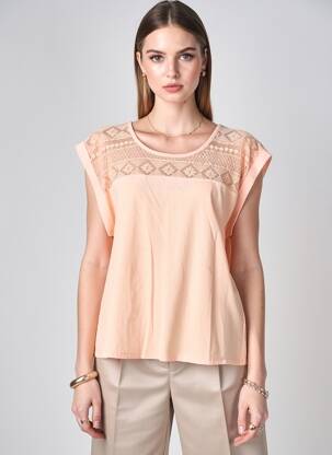 Top stretch manches courtes rose C'EST BEAU LA VIE femme