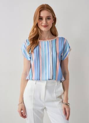 Top stretch manches courtes bleu NURIA VILARDAGA femme