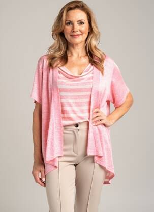 Top stretch manches courtes rose QUATRE VINGT JOURS femme