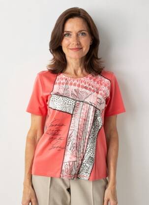 T-shirt stretch manches courtes rose BAGORAZ femme