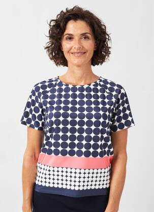 T-shirt stretch manches courtes bleu NAYAT femme