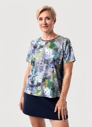 T-shirt coupe droite manches courtes bleu NAYAT femme