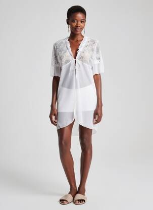 Déshabillé légère et transparente blanc SANSELLE femme