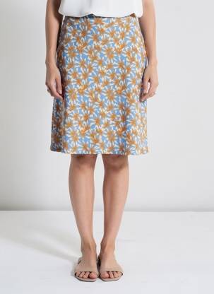 Jupe mi-longue stretch bleu SURKANA femme