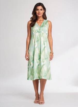 Robe mi-longue sans manche sans manche vert SURKANA femme