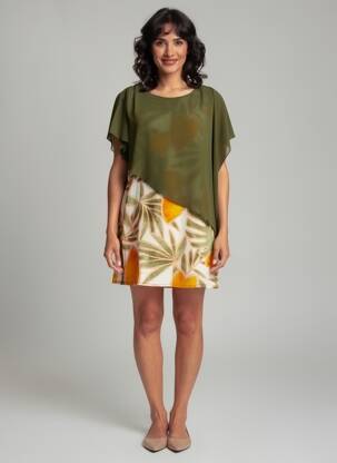 Robe courte sans manche sans manche vert A.C.B BY J.E CREATION femme