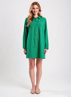 Robe courte manches longues manches longues vert MAELLE femme
