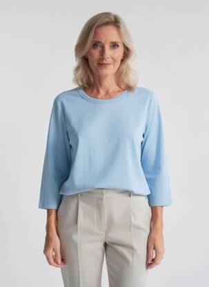 T-shirt manches 3/4 manches 3/4 bleu SIGNATURE femme