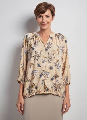 Top imprimé fantaisie sans manche beige CISO femme