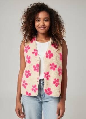 Gilet sans manche coupe droite beige LACOMY femme