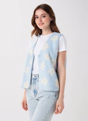 Gilet sans manche coupe droite bleu LACOMY femme