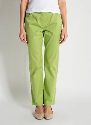 Pantalon droit stretch taille normale vert AGATHE & LOUISE femme