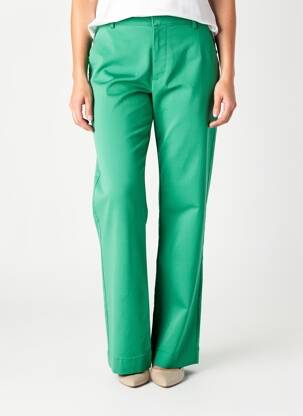 Pantalon droit stretch taille normale vert B.YOUNG femme