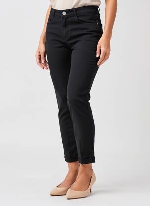Pantalon 7/8 taille élastique taille normale noir EAST DRIVE femme
