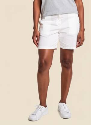 Bermuda tissage popeline taille normale blanc AGATHE & LOUISE femme