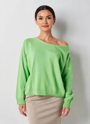Pull col bateau manches longues vert L'ATELIER D'ANNA femme