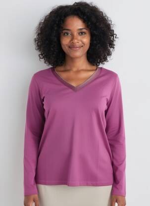 T-shirt manches longues manches longues violet KANOPE femme