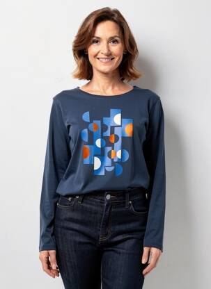 T-shirt manches longues manches longues bleu TELMAIL femme