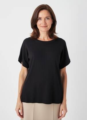 T-shirt coupe droite manches courtes noir CISO femme