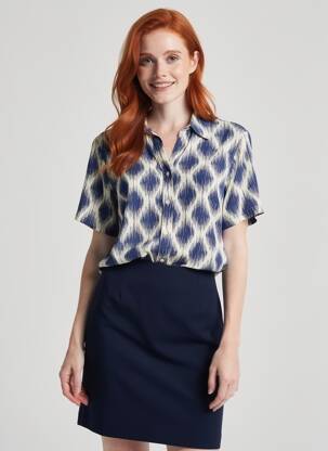 Chemisier manches courtes manches courtes bleu B.YOUNG femme