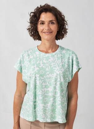 T-shirt coupe droite manches courtes vert BRANDTEX femme