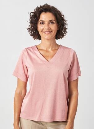 Top stretch manches courtes rose TELMAIL femme