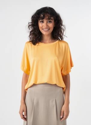 T-shirt coupe droite manches courtes orange SURKANA femme
