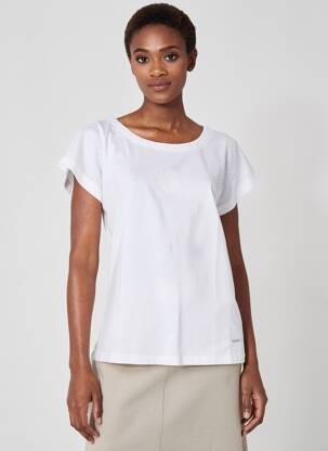 T-shirt stretch manches courtes blanc AGATHE & LOUISE femme