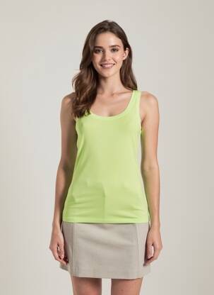 Débardeur coupe ajustée sans manche vert B.YOUNG femme
