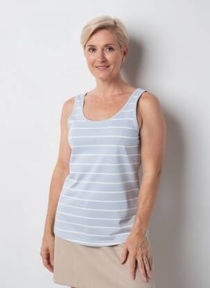 Débardeur stretch sans manche bleu JENSEN femme